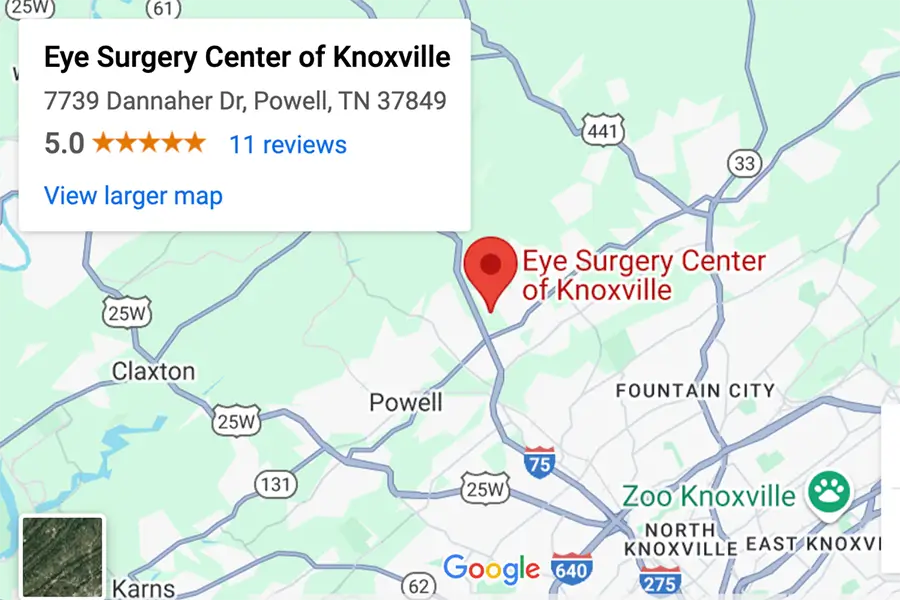 Map of Eye Surgery Center of Knoxville